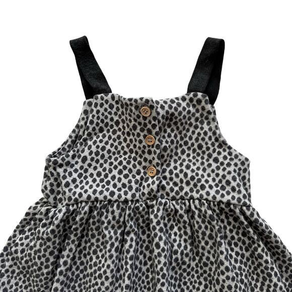 Zara Polka Dot Knit Pinafore Dress Size 4-5y - Picture 2 of 4
